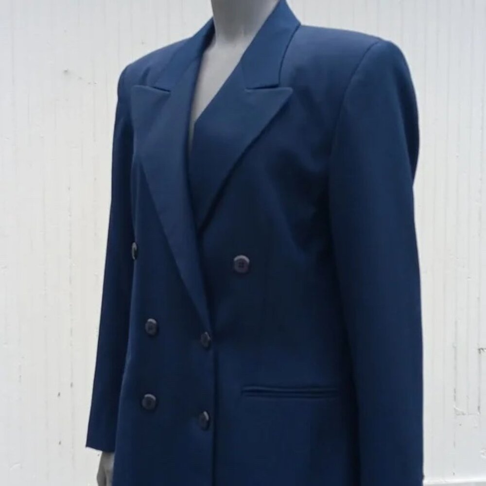 Jacqueline Ferrar Navy Women's Double-Breasted Blazer